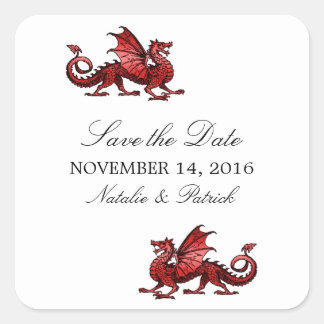 Red Dragon Save the Date Stickers