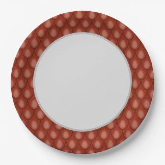 Red Dragon Scale Paper Plates