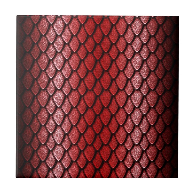 Red Dragon Scales Ceramic Tile (Front)