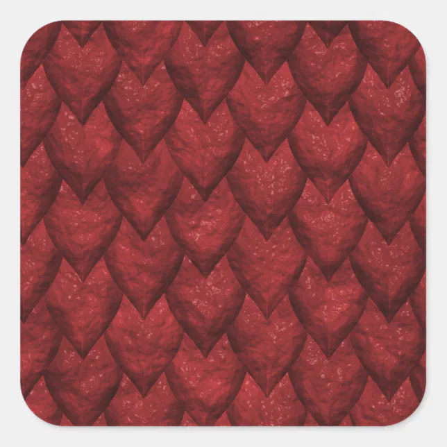 Red Dragon Scales Square Sticker | Zazzle