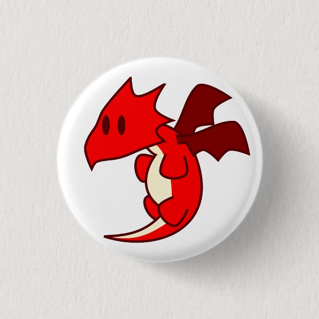 Red Dragon Token Pinback Button (Front)