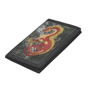 Red Dragon Trifold Wallet