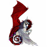 Red Dragon Unicorn Pegasus Horse Moon Lunar Pony Cutout<br><div class="desc">The Art of Stephanie Small is a complex blend of mythical and real. This is your personal invitation to enjoy a tour through the magical and mundane. See a breathtaking visual tour of ancient times and lands filled with trees, magical mushrooms, foliage, enchanted animals and awesome wizards. Let the splendor...</div>