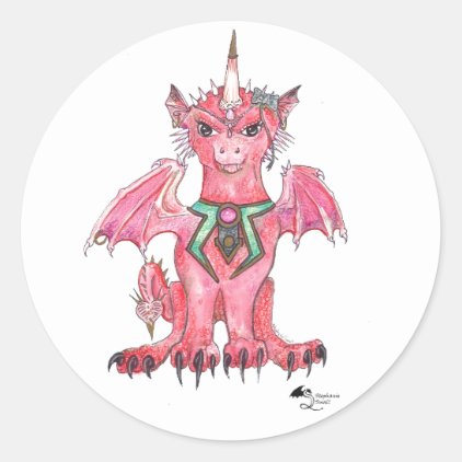 Red Dragon Unicorn Stickers