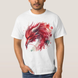 Red Dragon Water Color T-Shirt