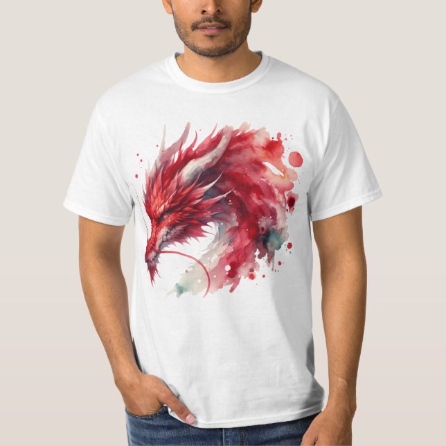 Red Dragon Water Color T-Shirt (Front)