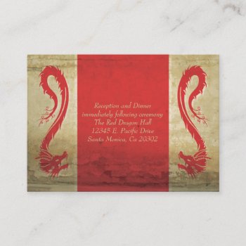 Red Dragon Wedding  Reception Card And Directions by youreinvited at Zazzle
