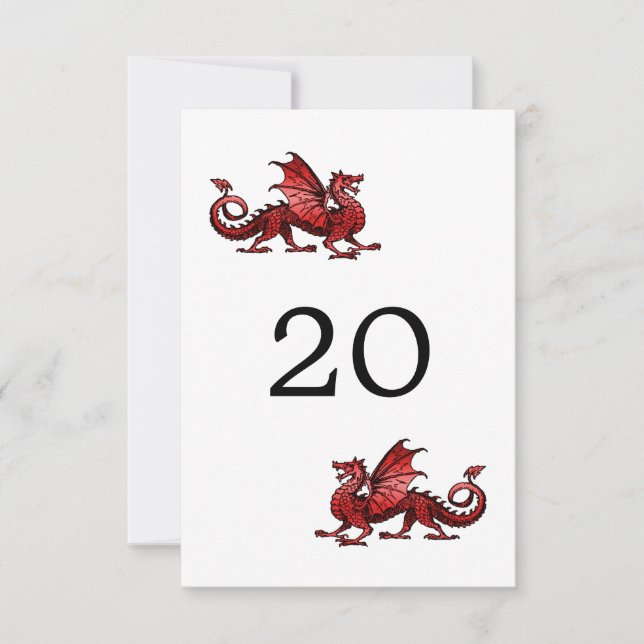Red Dragon Wedding Table Card (Front)