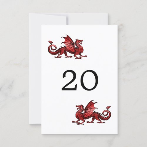Red Dragon Wedding Table Card