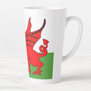 Red dragon Welsh flag Latte Mug