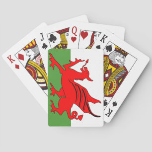 Red dragon Welsh flag Poker Cards
