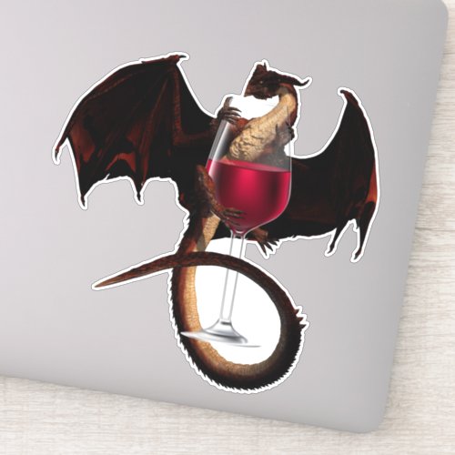 Red Dragon Wine loving Sticker