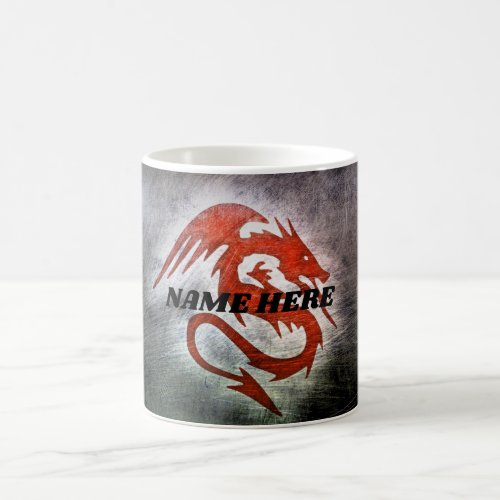 Red dragon with name coffee mug