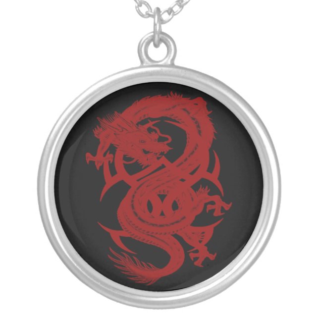 Red Dragon Xiuhcoatl Necklace (Front)