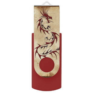 RED DRAGON YEAR OF THE DRAGON Asian Flash Drive