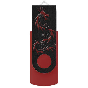 RED DRAGON YEAR OF THE DRAGON Asian USB Flash Drive