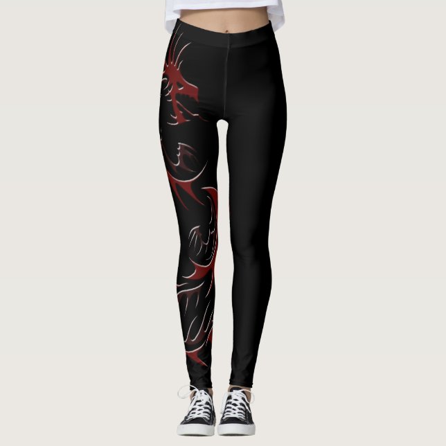 RED DRAGON YEAR OF THE DRAGON LEGGINGS (Front)