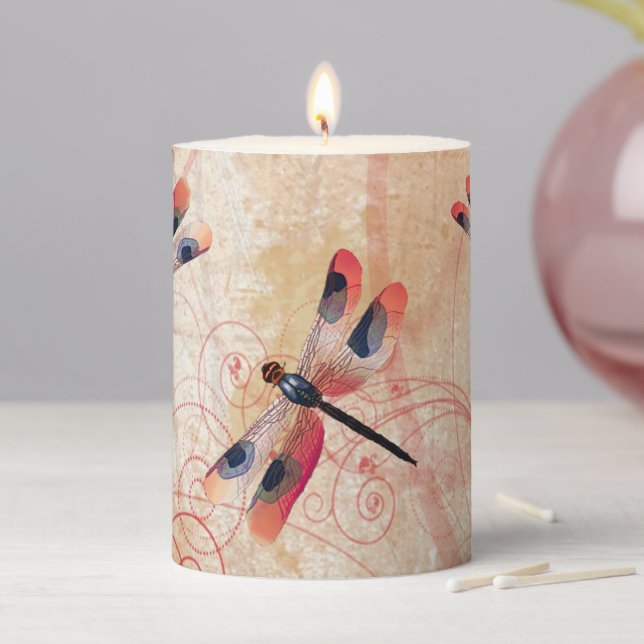 Red Dragonflies Candle (In Situ)
