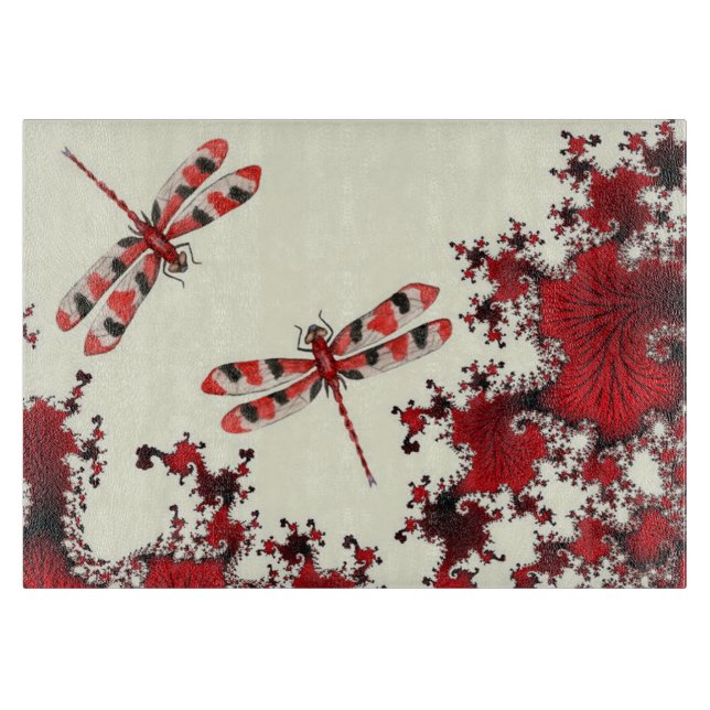 Red Dragonfly Cutting Board (Front)