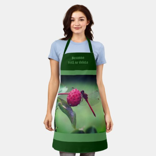 Red Dragonfly Nature Personalized Apron