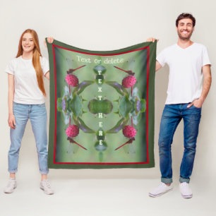 Red Dragonfly On Dogwood Fruit Personalized Fleece Blanket