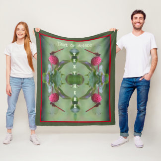 Red Dragonfly On Dogwood Fruit Personalized Fleece Blanket