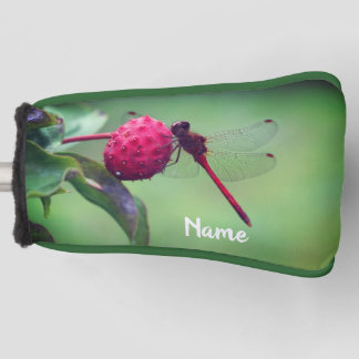 Red Dragonfly On Dogwood Fruit Personalized Golf Head Cover