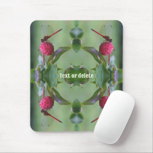 Red Dragonfly On Dogwood Fruit Personalized Mouse Pad
