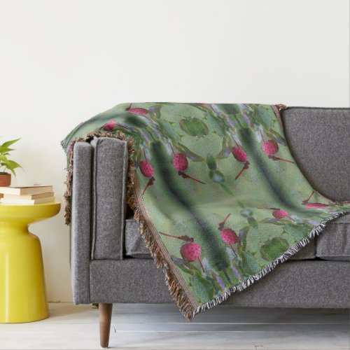 Red Dragonfly On Dogwood Fruit  Throw Blanket