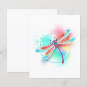 Red dragonfly on watercolor background (Front/Back)