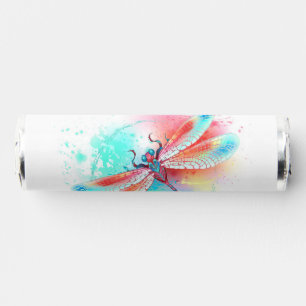 Red dragonfly on watercolor background breath savers® mints
