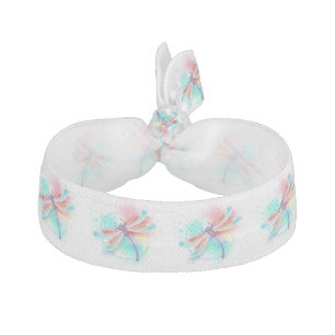 Red dragonfly on watercolor background elastic hair tie