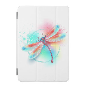 Red dragonfly on watercolor background iPad mini cover