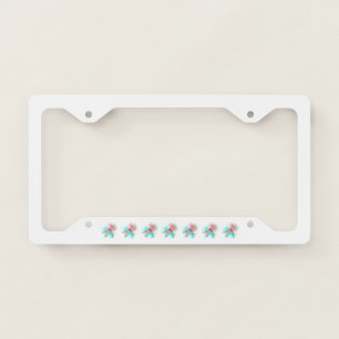 Red dragonfly on watercolor background license plate frame