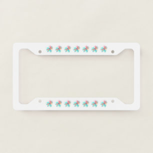 Red dragonfly on watercolor background license plate frame