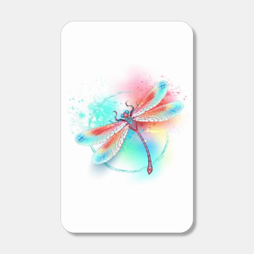 Red dragonfly on watercolor background matchboxes