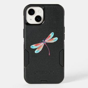 Red dragonfly on watercolor background OtterBox iPhone 14 case
