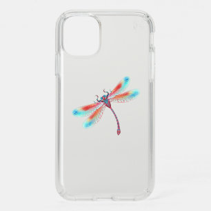 Red dragonfly on watercolor background speck iPhone 11 case
