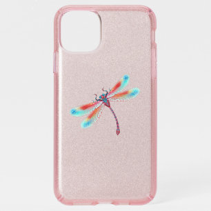 Red dragonfly on watercolor background speck iPhone 11 pro max case