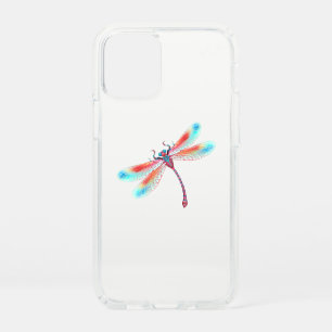 Red dragonfly on watercolor background speck iPhone 12 mini case
