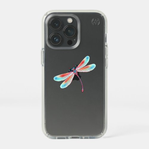 Red dragonfly on watercolor background speck iPhone 13 pro case
