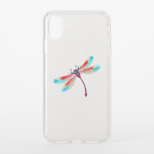 Red dragonfly on watercolor background speck iPhone XS max case