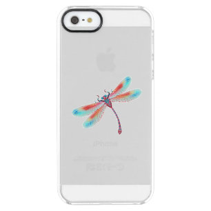 Red dragonfly on watercolor background clear iPhone SE/5/5s case