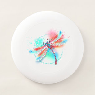 Red dragonfly on watercolor background Wham-O frisbee