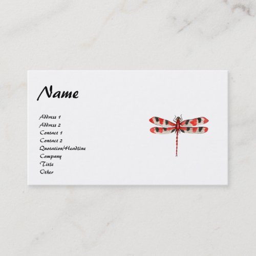 Red Dragonfly Profile Card Business Card Template