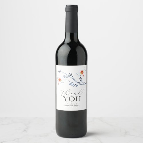 Red Dragonfly Wine Label Thank You