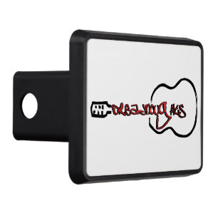Red Dreadnaughts Abstract Acoustic Guitar Logo Hitch Cover