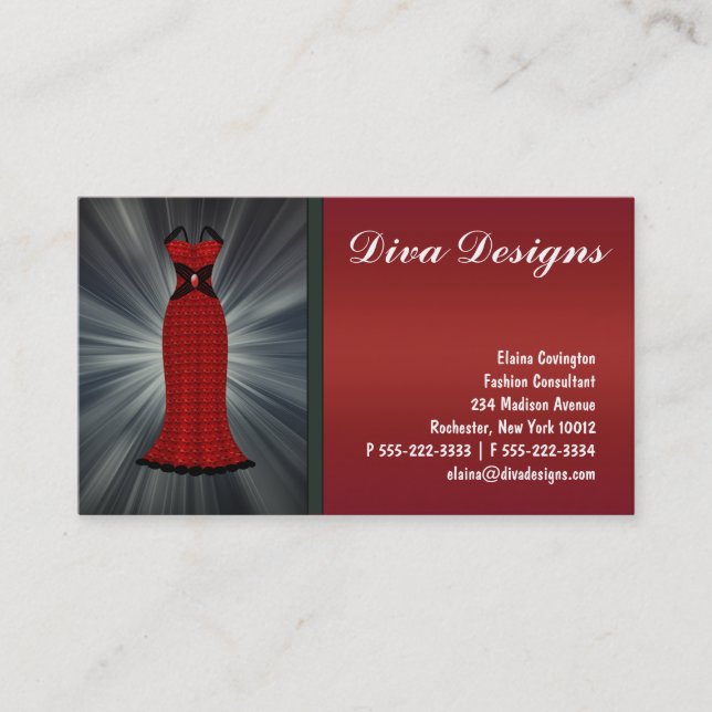 Red Dress Business Cards (Front)