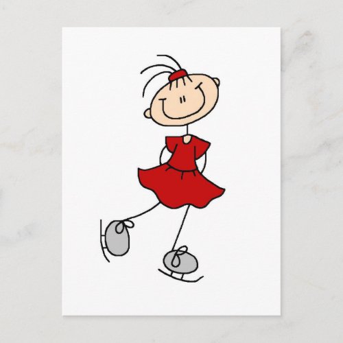Red Dress Figure Skater Tshirts and Gifts Postcard