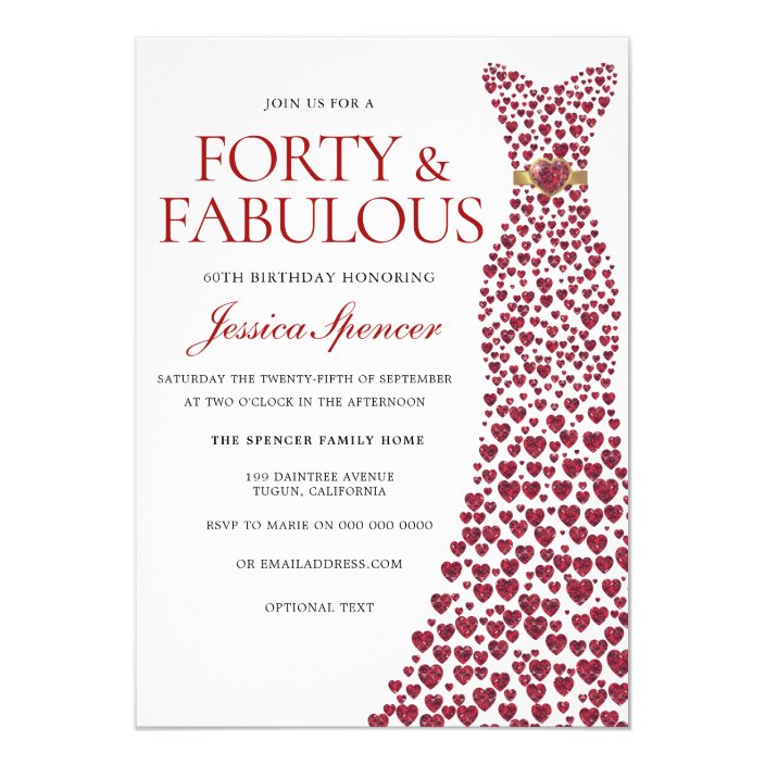 Fabulous Forty Birthday  Invitations  Onvacationswall com